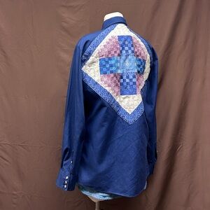 Quilted button up with cream yoke detail by Rocking Ranchwear